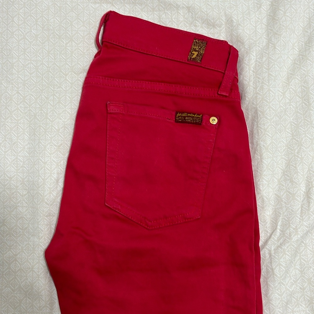 7 For All Mankind Skinny “Slim Illusion” in red
